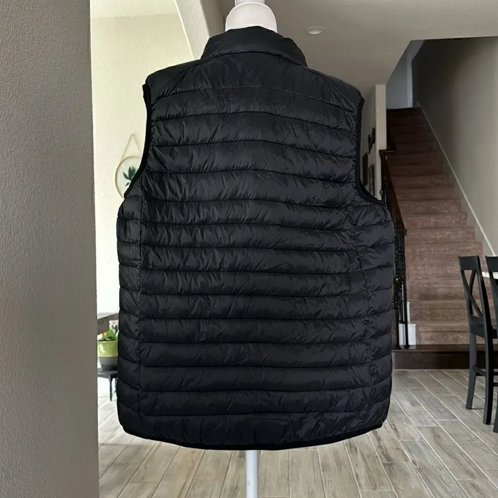 Amazon Essentials Puffer Back Vest Lightweight Mocked M Zip Up Water Resistant